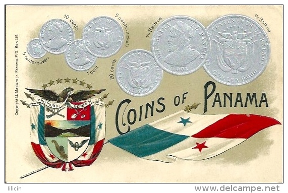 Postcard (Coins / Money) - Panama - Monnaies (représentations)