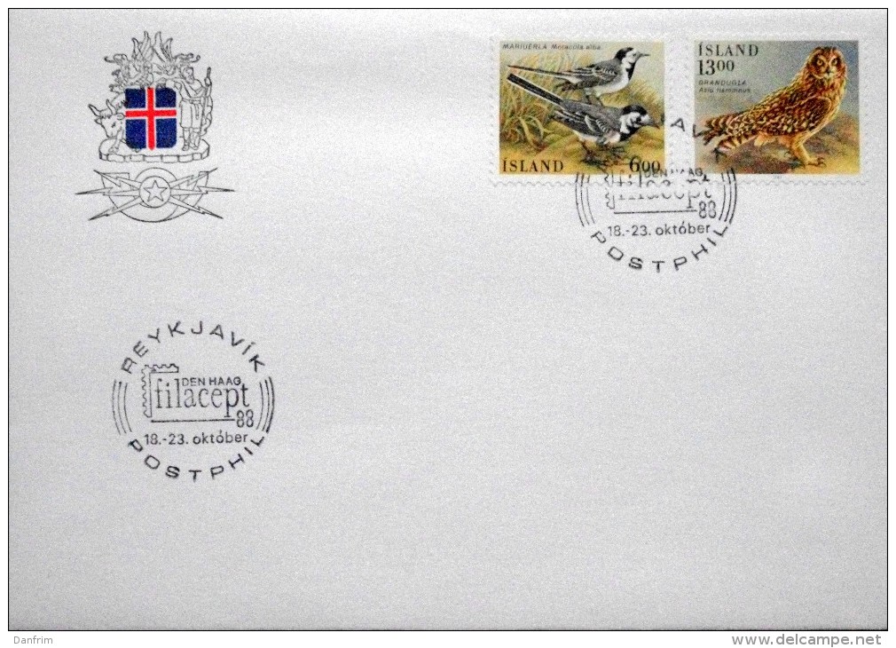 Iceland 1988 Vôgel  MiNr.644,.668  Special Cancel Cover ( Lot 3043 ) - Lettres & Documents