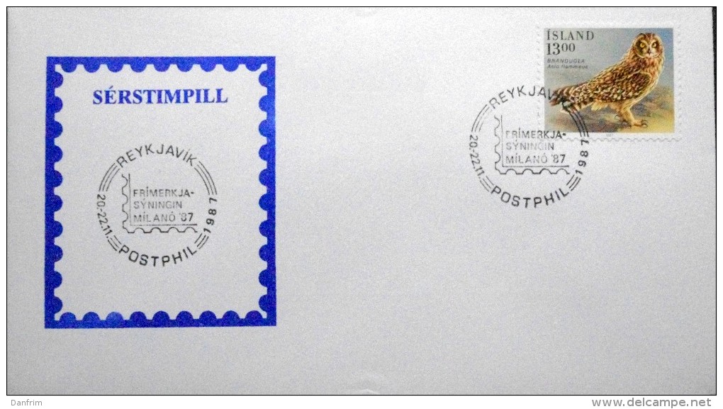 Iceland 1987 Vôgel  MiNr..668  Special Cancel Cover ( Lot 3051 ) - Lettres & Documents