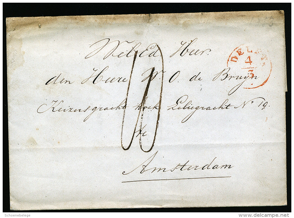 A2670) Niederlande Netherlands Brief Von Delft Nach Amsterdam - ...-1852 Vorläufer