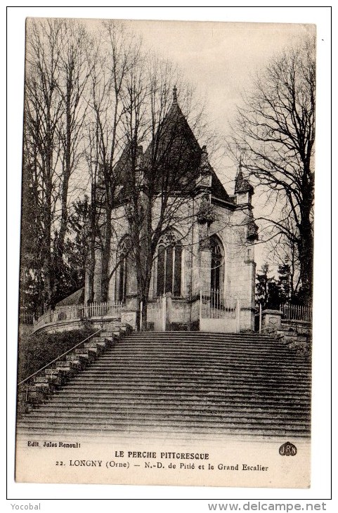 CP, 61, LONGNY, N.-D. De Pitié Et Le Grand Escalier, Vierge - Longny Au Perche