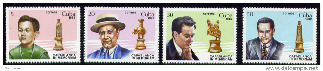 Echecs Capablanca Serie Neuve  Cuba 1982  Y:2409/2412 Cote/value:7€ Chess Series MNH - Schach