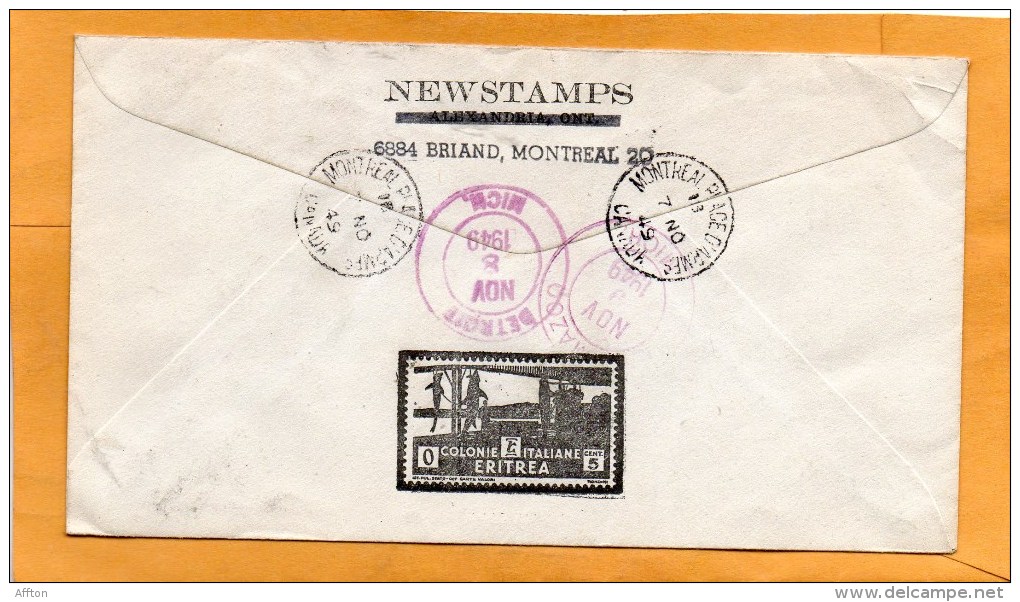 Canada & Newfoundland Stamps 1949 Registered Cover Mailed To USA - 1908-1947