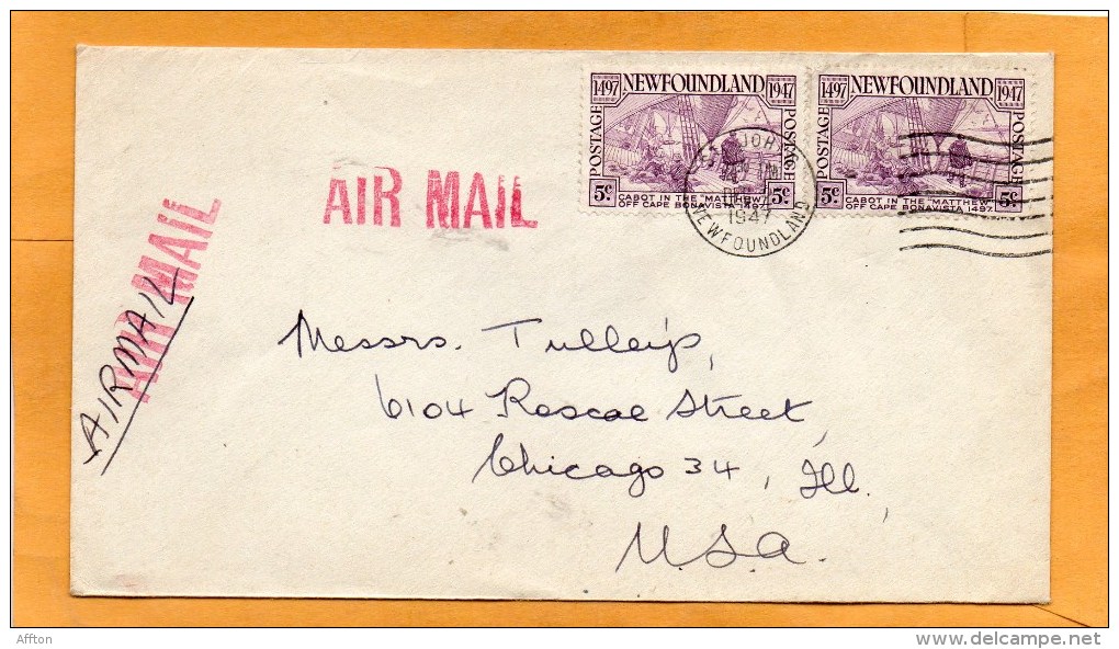 Newfoundland 1947 Cover Mailed To USA - 1908-1947