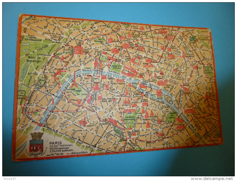 VIEILLE CARTE DE PARIS..... - Maps