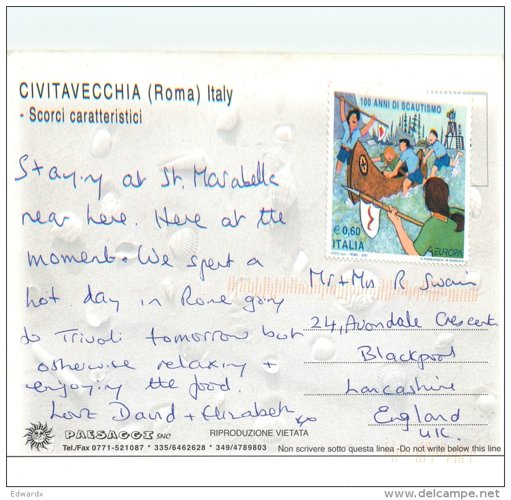 Civitavecchia, Italy Italia Postcard Posted 2007 Stamp - Civitavecchia