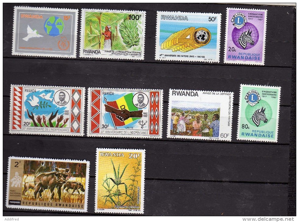 Rwanda 10 Timbres Neufs - Other & Unclassified
