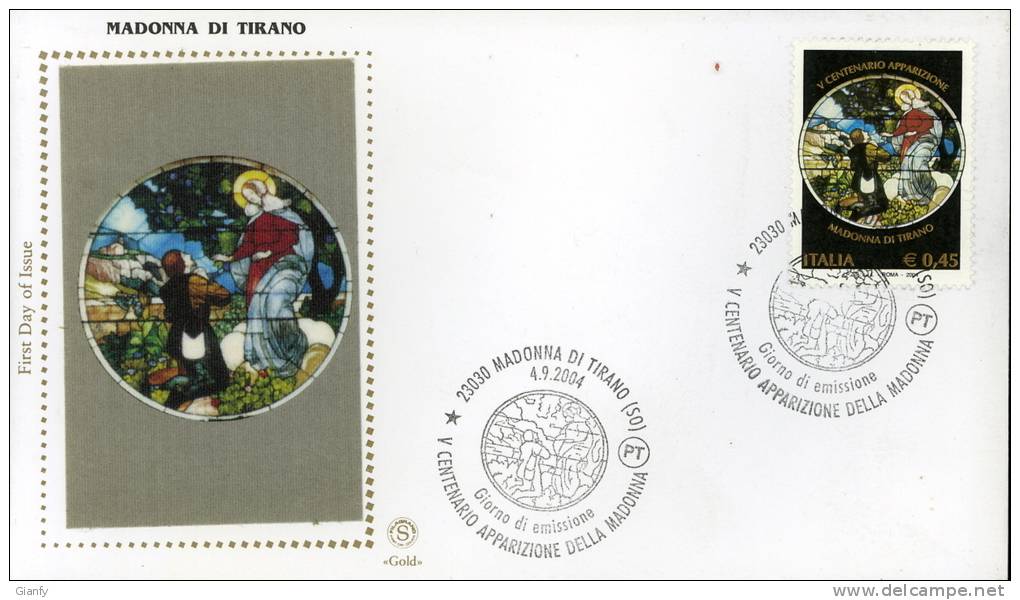 2004 MADONNA DI TIRANO FDC FILAGRANO GOLD - FDC