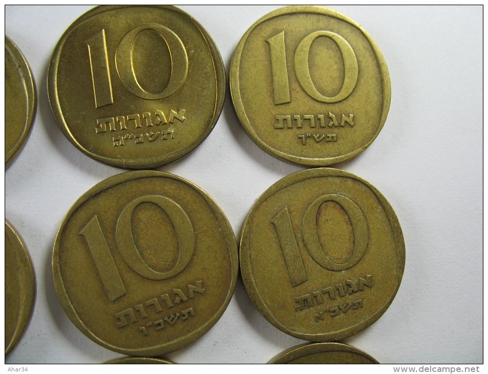 ISRAEL  SET  10 AGORA AGORAH AGOROT 1960-1977 18 COINS INCLUDE 1965 RARE COIN LOT 15 NUM 9 - Israel