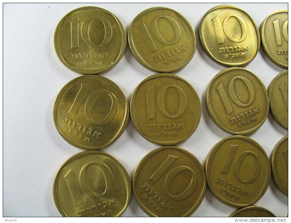 ISRAEL  SET  10 AGORA AGORAH AGOROT 1960-1977 18 COINS INCLUDE 1965 RARE COIN LOT 15 NUM 9 - Israel