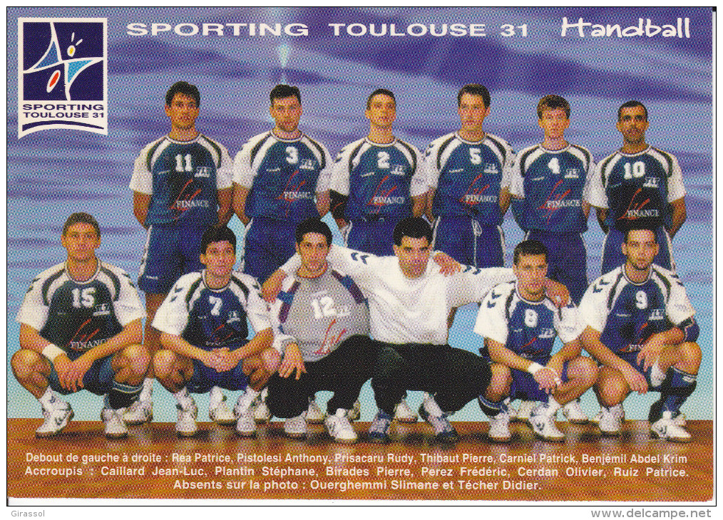 CPM HANDBALL TOULOUSE SAISON 1995 1996  SPORTING TOULOUSE CALENDRIER AU DOS EQUIPE - Handball