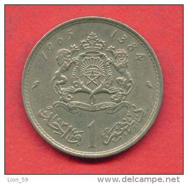 F3723 / - 1 Dirham - 1384 / 1965  -  Morocco Maroc Marokko  - Coins Munzen Monnaies Monete - Marokko