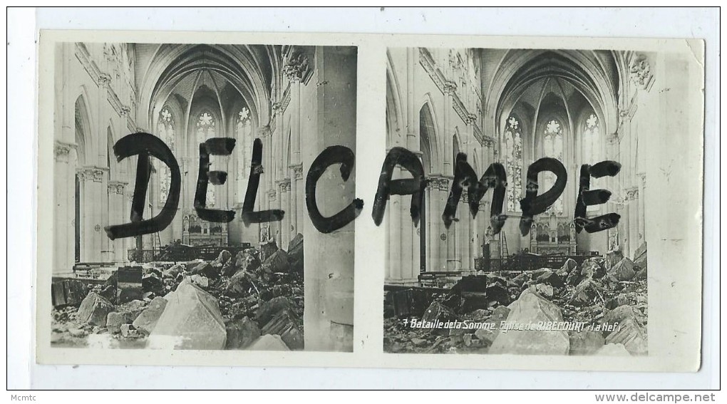 Photo Double : Bataille De La Somme - Eglise De Ribécourt, La Nef- - Ribecourt Dreslincourt
