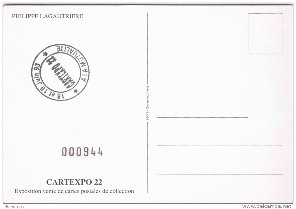 Cartexpo 22 à La Mutualité - Ill. Ph. Lagautrière - Bourses & Salons De Collections
