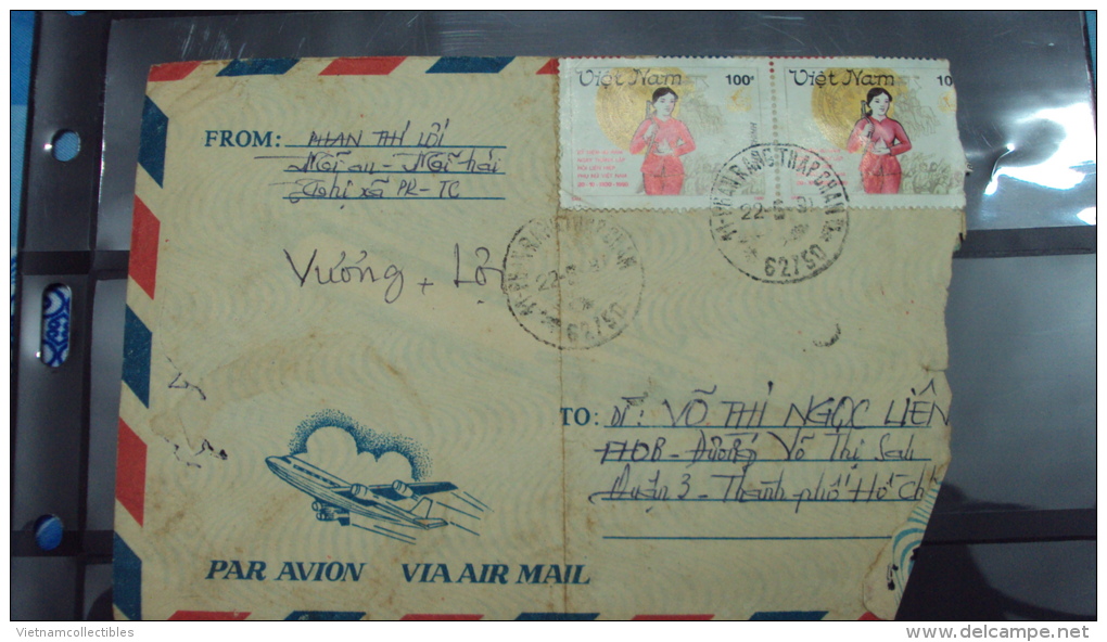 Vietnam Viet Nam Cover 1991 With Postmark Of Nha Trang Thap Cham And 02 Stamps Of Elephant - Vietnam