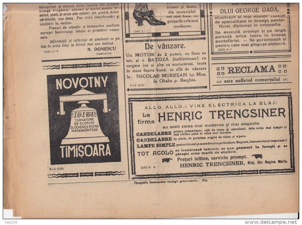 UNIREA POPORULUI NEWSPAPER, WEEKLY NEWSPAPER, KING FERDINAND STAMPS, 1926, ROMANIA - Autres & Non Classés