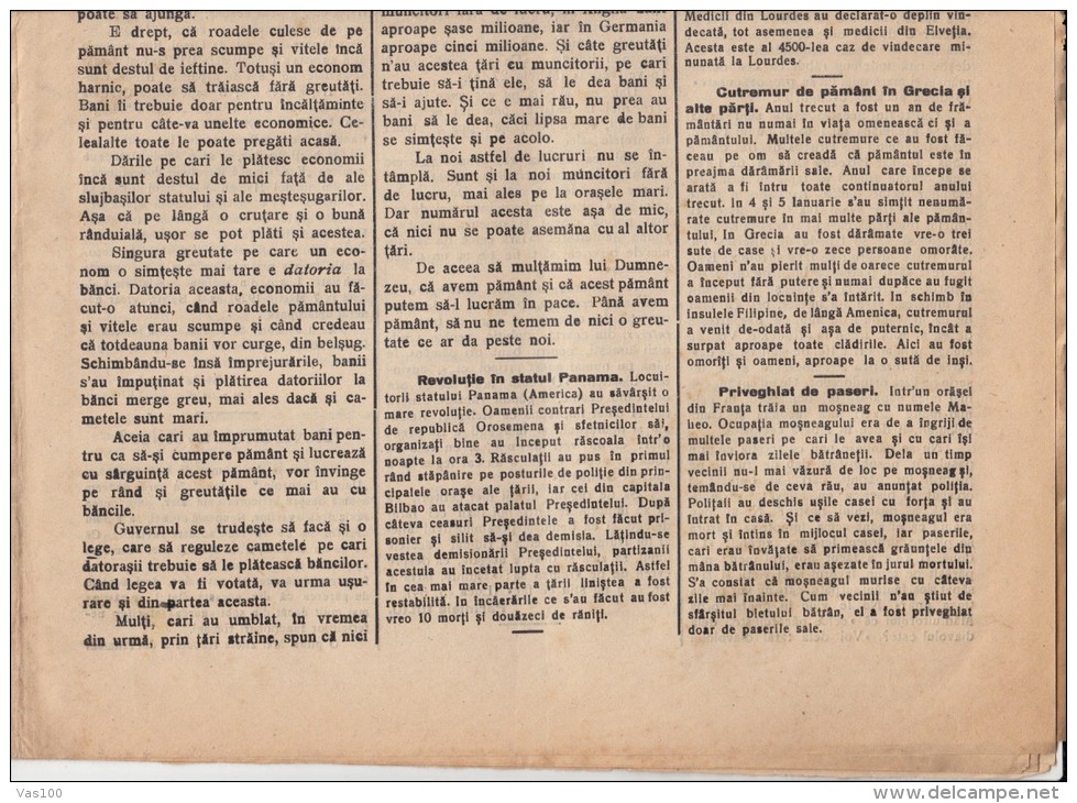 UNIREA POPORULUI NEWSPAPER, WEEKLY CHURCH NEWSPAPER, KING MICHAEL STAMPS, 1931, ROMANIA - Autres & Non Classés