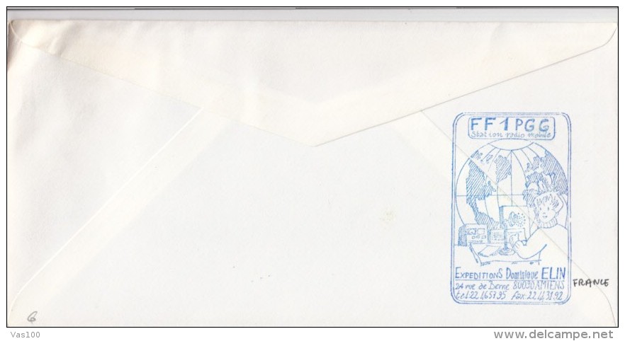 CHARCOT, EXPLORER, EXPEDITION TO SCORESBYSUND, JULES VERNE VILLAGE, SHIP, SPECIAL COVER, 1989, ROMANIA - Explorers