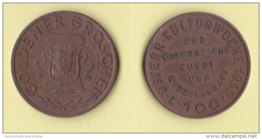 Austria Gettone Monetale Da 50 Goldner Groschen  1950 - Gewerbliche