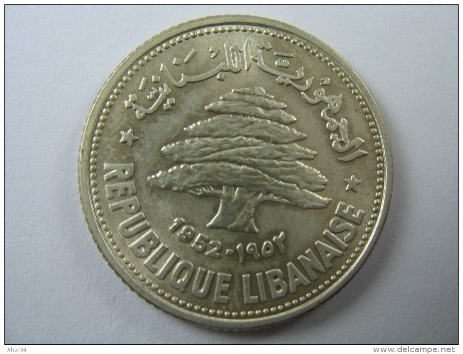 LEBANON  LIBAN 50  PIASTRE PIASTRES  1952 SILVER   COIN GRADE CHOICE  BU SEE PICTURE  LOT 15  NUM 10 - Liban