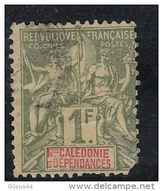 Colonies  Légende Nelle Caledonie 1f Olive   N°53 - Used Stamps