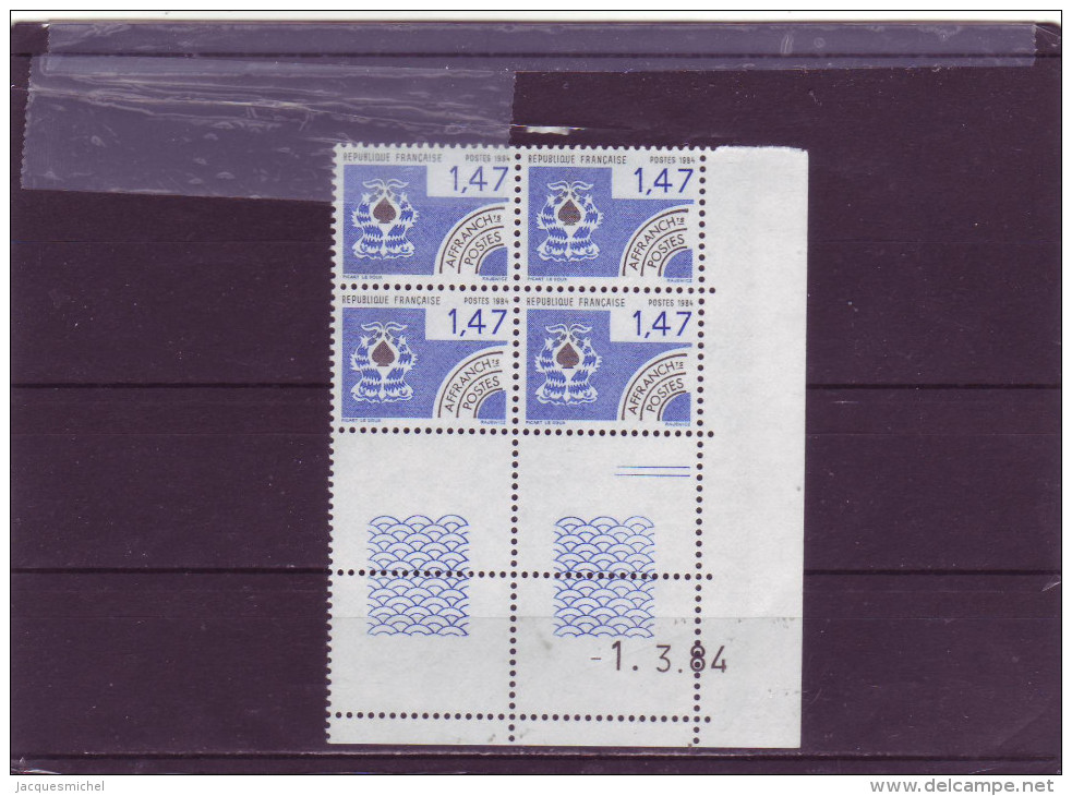 N° 183 -PREO - 1,47 PIQUE - Cartes à Jouer - 1.03.1984 - (2 Traits) - Precancels