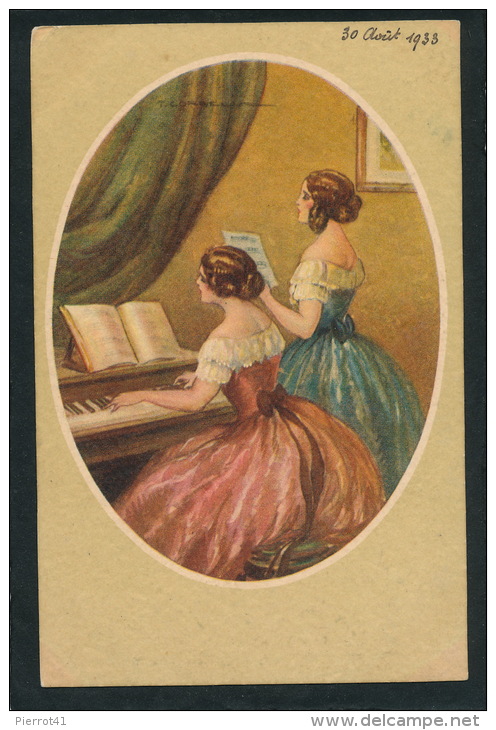 FEMMES - Jolie Carte Fantaisie Italienne Femmes Au Piano Signée CORBELLA - Corbella, T.