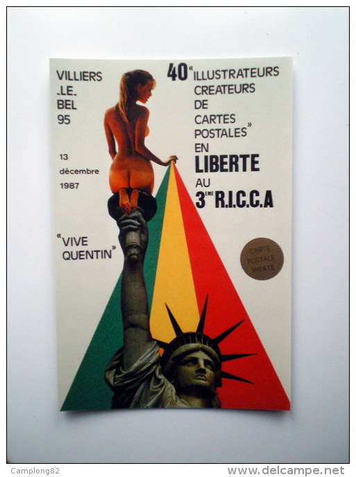 PI : Val-d´Oise, Villiers-le-Bel : 1987 - 3em R.I.C.C.A (50 Ex. Carte Pirate) Statue De La Liberté - Villiers Le Bel