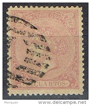 Sello 2 Cuartos Isabel, Cifras 1866, Parrilla Numeral 1 De MADRID, Num 80 º - Used Stamps