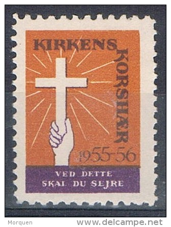 Sello Kirkens Korshaer 1955. Coro De La Iglesia, Label ** - Variedades Y Curiosidades