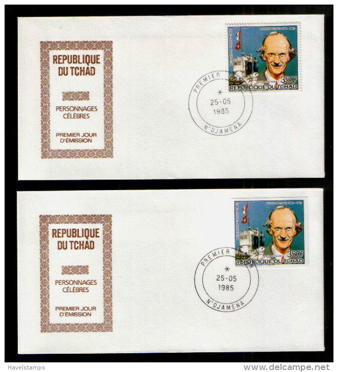 Tschad 1105 AB FDC  Auguste Piccard (1985) - Sonstige & Ohne Zuordnung