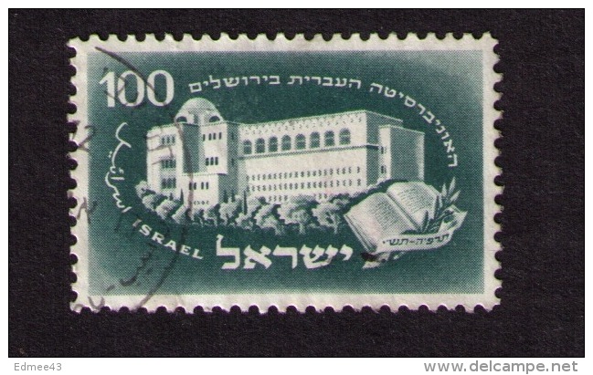 Timbre Oblitéré Israël, 25 Ans De L'Université Hébraïque, 100, F. Kraus, 1950 - Oblitérés (avec Tabs)