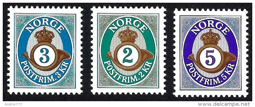 Norway Norge 2001 2002 2005 - Posthorn - 2; 3; 5 Kr. - Unused Stamps