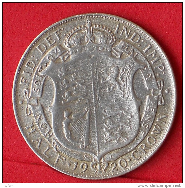 GREAT BRITAIN  1/2  CROWN  1920  SILVER COIN KM# 818,a  -    (Nº06489) - K. 1/2 Crown