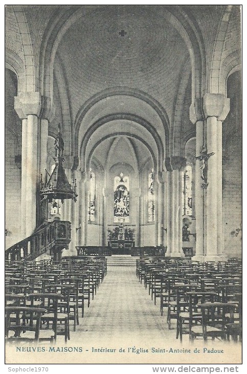 LORRAINE - 54 - MEURTHE ET MOSELLE - NEUVES MAISONS - Intérieur église Saint Antoine De Padoue - Appel A Dons Du Curé - Neuves Maisons