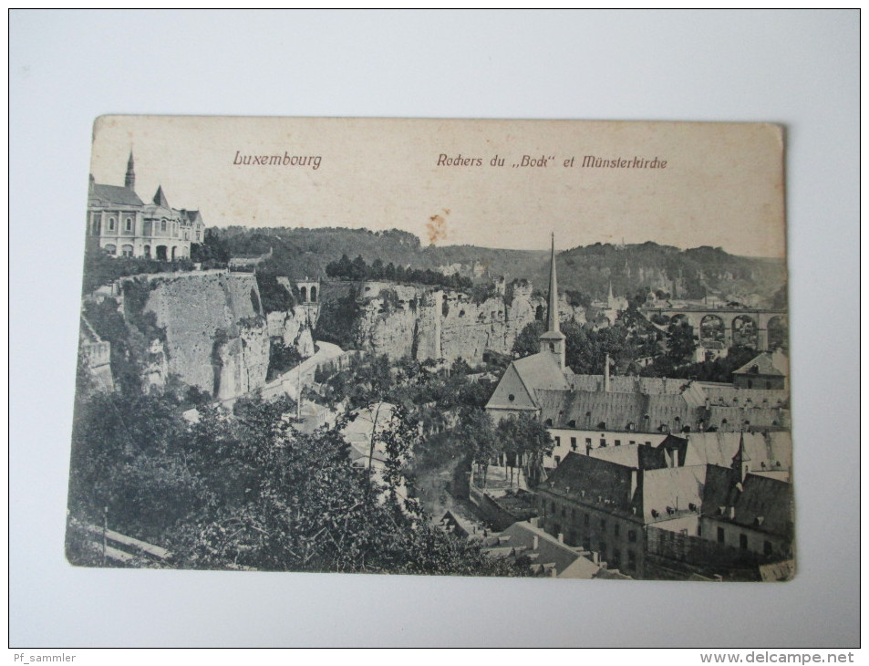 AK / Bildpostkarte Luxembourg. Rochers Du "Bock" Et Münsterkirche Verlag O. Schleich. Nachf. Dresden 5432 - Luxembourg - Ville