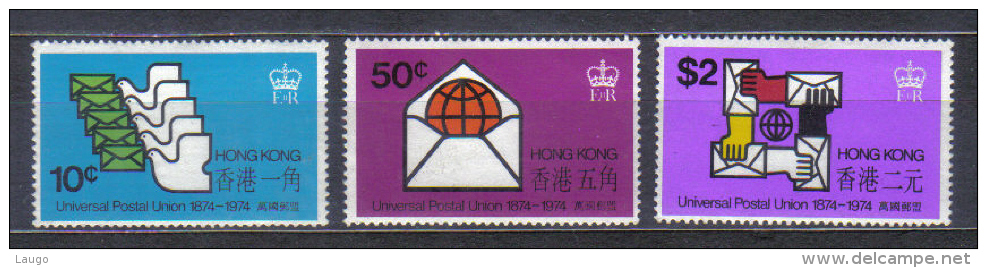 Hong Kong Mi 292-294 100 Years Of UPU 1974  MNH - Unused Stamps