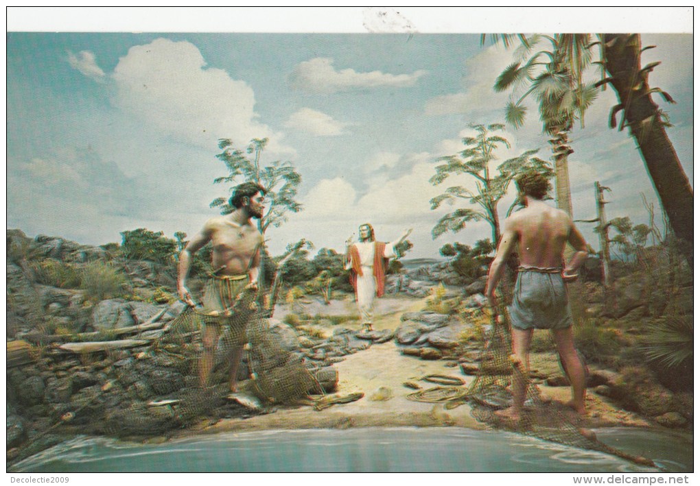 P4297 Christ And The Fisherman  Silver Springs Florida   USA Front/back Image - Silver Springs