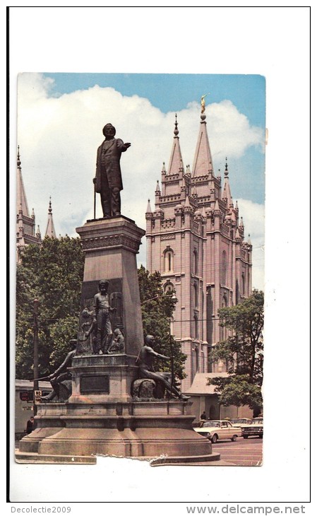 P4195 Salt Lake Cityutah Brigham Young Monument USA   Front/back Image - Salt Lake City