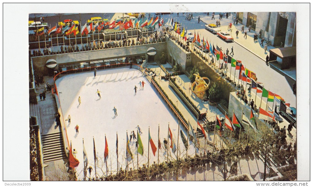 P4114 Rockefeller Plaza Skating Rink New York City Front/back Image - Places & Squares