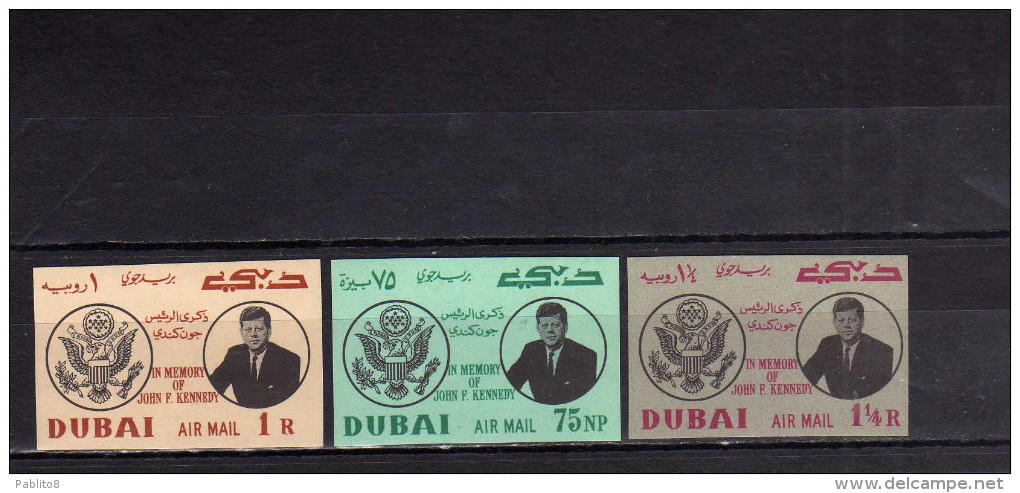 EMIRATI ARABI UNITI - UNITED ARAB EMIRATES 1964 DUBAI MEMORIAL PRESIDENT KENNEDY DEATH ANNIVERSARY 1963 IMPERF. MNH - Dubai