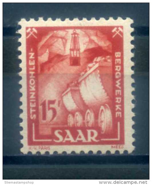 SAAR - 1949 DEFINITIVES 15F MAUVE - Ongebruikt