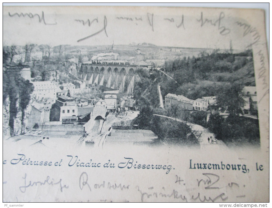 AK / Bildpostkarte 1901 Vallee De La Basse Petrusse Et Viaduc De Bissenweg. Luxembourg - Gare Nach Aachen - Luxembourg - Ville