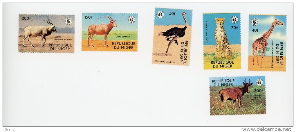 Niger 1978-WWF -Girafe,autruche,féli Ns-MI 633/8***MNH - Unused Stamps