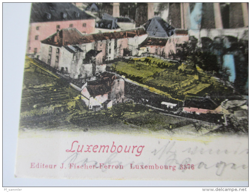 AK / Bildpostkarte 1902 Luxembourg Faubourg De Clausen. Editeur J. Fischer-Ferron. Gelaufen Nach Deutschland - Luxembourg - Ville