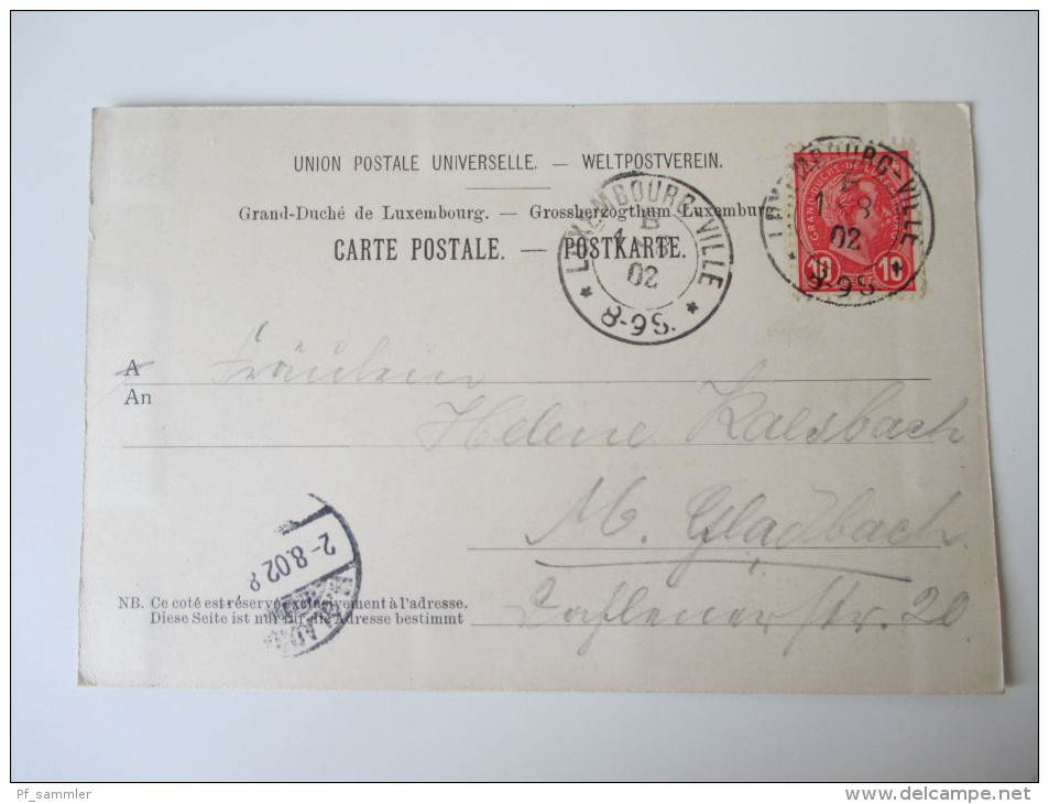 AK / Bildpostkarte 1902 Luxembourg Faubourg De Clausen. Editeur J. Fischer-Ferron. Gelaufen Nach Deutschland - Luxemburg - Town