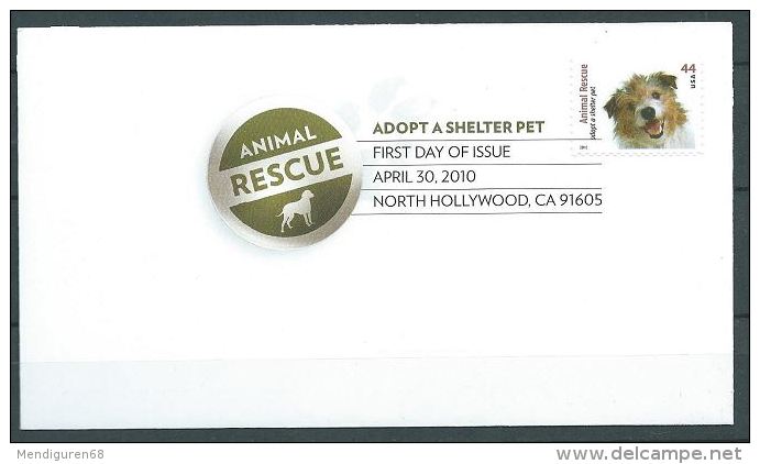 USA 2010 Wire-haired Jack Russell Terrier 44¢ FDC USED SC 4451 YV 4272 MI 4611 SG 5038 - 2001-2010