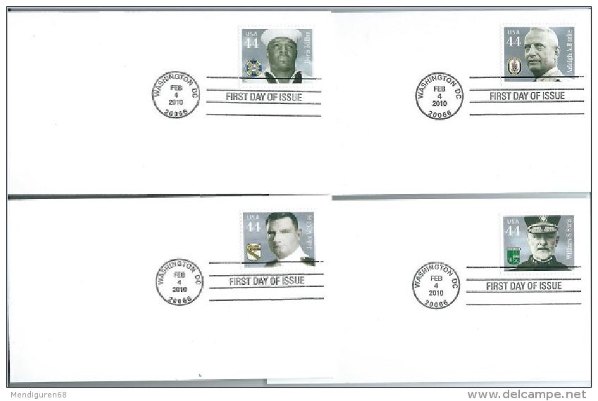 USA 2010 Distinguished Sailors Set Of 4 X 44c FDC USED SC 4440-43a YV 4252-55 MI B-4579-82 SG 5017-20a - 2001-2010