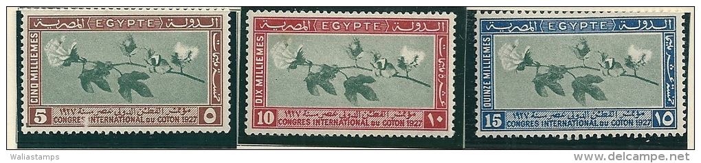 Egypt 1927 SG 145-7 MM - Unused Stamps