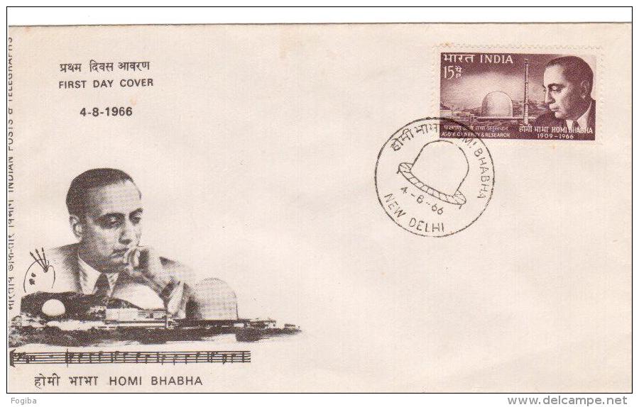 INDIA 1966 FDC - Dr. Homi Bhabha - - FDC